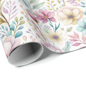 Soft Botanical Easter Flower Design ラッピングペーパー (ロールコーナー)