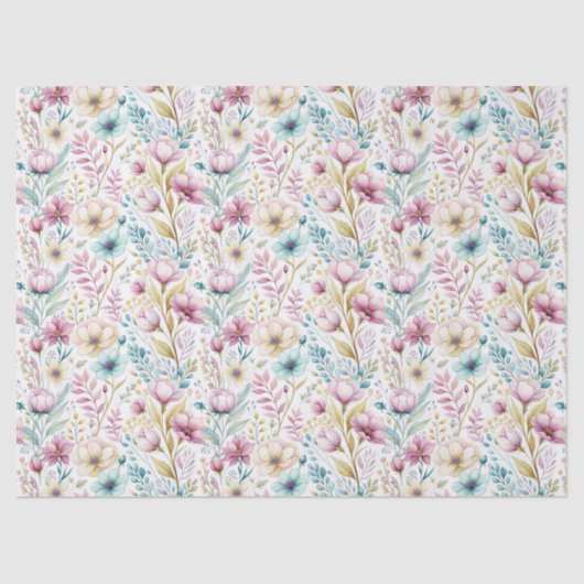 Soft Botanical Easter Flower Design 薄葉紙 (正面)