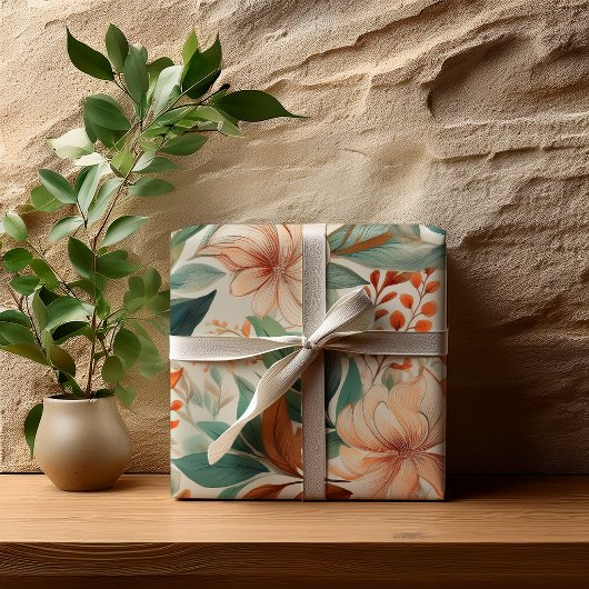 Soft Botanical Floral Bridal Shower  ラッピングペーパー