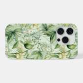 Soft Botanical Green Floral Serenity Phone Case iPhoneケース (裏面横)