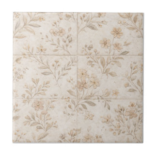 Soft Botanical Seamless Timeless Ceramic Tile タイル