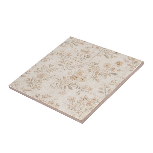Soft Botanical Seamless Timeless Ceramic Tile タイル (側面)