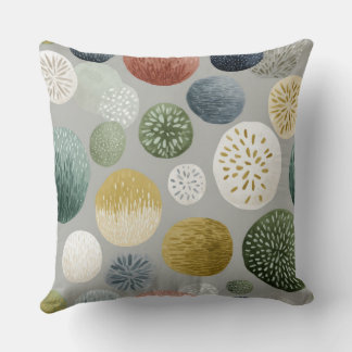 Soft Botanical Watercolor Throw Pillow – 2 Modern  クッション