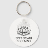 Soft Breath Soft Mind Dandelion Yoga Inspiration A キーホルダー (正面)