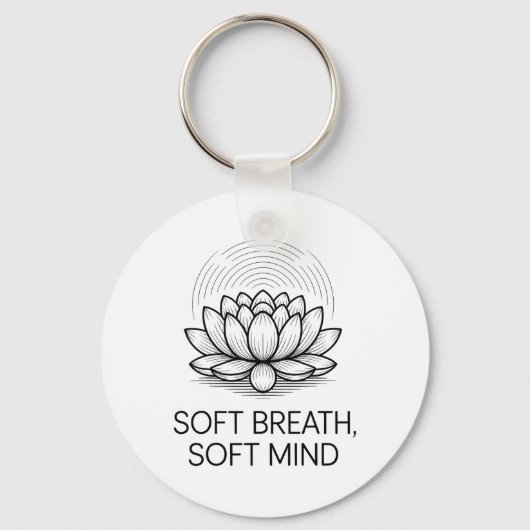 Soft Breath Soft Mind Dandelion Yoga Inspiration A キーホルダー (正面)