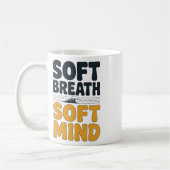Soft Breath Soft Mind Dandelion Yoga Inspiration A コーヒーマグカップ (左)