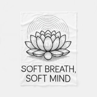 Soft Breath Soft Mind Dandelion Yoga Inspiration A フリースブランケット