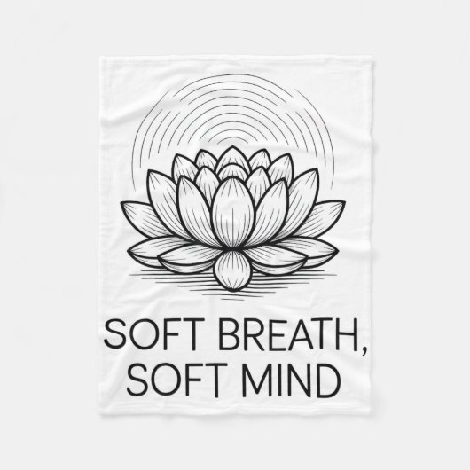 Soft Breath Soft Mind Dandelion Yoga Inspiration A フリースブランケット (正面)