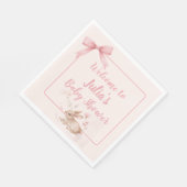 Soft Bunny Welcome Design with Pastel Ribbon  スタンダードランチョンナプキン (角)