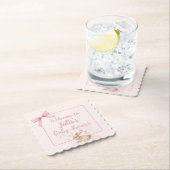 Soft Bunny Welcome Design with Pastel Ribbon  ペーパーコースター (インサイチュ)