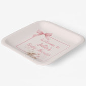 Soft Bunny Welcome Design with Pastel Ribbon  ペーパープレート (傾斜あり)