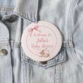 Soft Bunny Welcome Design with Pastel Ribbon  缶バッジ (インサイチュ)
