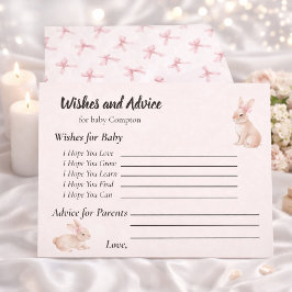 Soft Bunny Wishes & Advice Card Design エンクロージャーカード