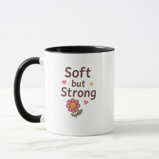 Soft but Strong – Cute Pastel Flower Mug マグカップ