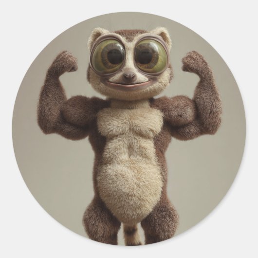 Soft but Strong Sticker – Minimalist Aesthetic ラウンドシール (正面)