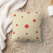 Soft Butter Japanese Quince Floral Pattern クッション (ブランケット)