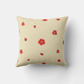 Soft Butter Japanese Quince Floral Pattern クッション (裏面)