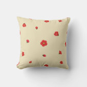 Soft Butter Japanese Quince Floral Pattern クッション (正面)
