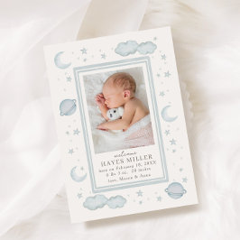 Soft Celestial Birth Announcement 招待状