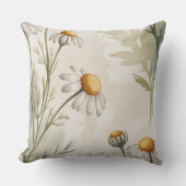 Soft Chamomile Meadow Watercolor クッション (正面)