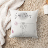 Soft Chaos - Artistic Line Face Pillow  クッション (ブランケット)