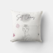 Soft Chaos - Artistic Line Face Pillow  クッション (正面)