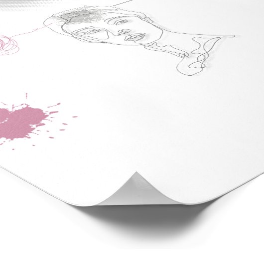 Soft Chaos _Minimal Line Art Poster  ポスター (角)