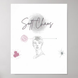 Soft Chaos _Minimal Line Art Poster  ポスター