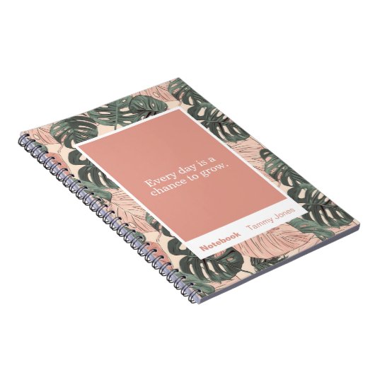 Soft Clay Monstera Block Quote Classic Notebook ノートブック (右側)