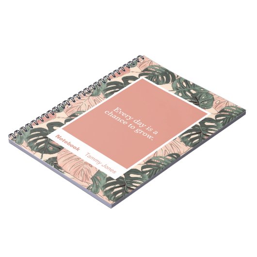 Soft Clay Monstera Block Quote Classic Notebook ノートブック (左側)