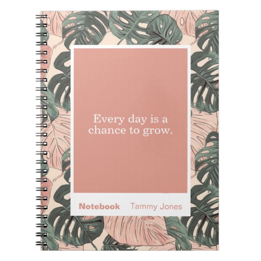 Soft Clay Monstera Block Quote Classic Notebook ノートブック (正面)