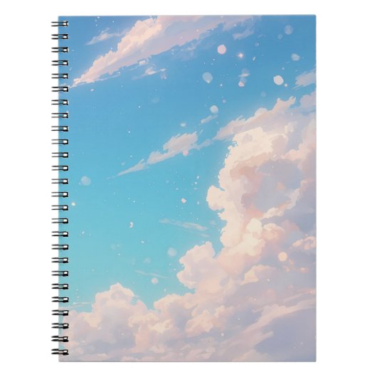 Soft Cloud Notebook, Pastel Sky Journal, Blue Sky ノートブック (正面)