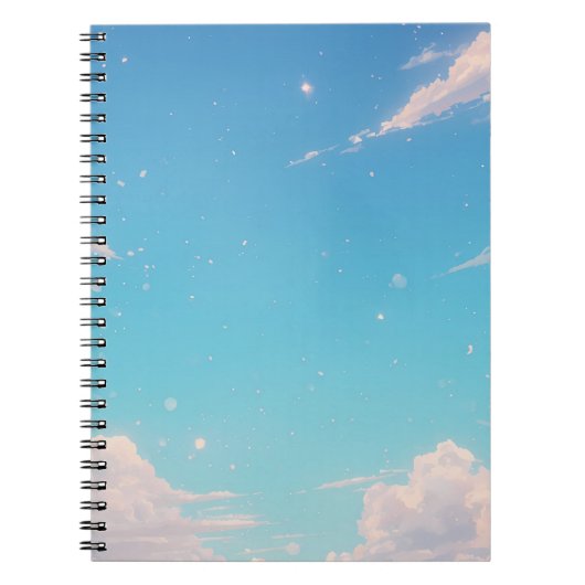 Soft Cloud Notebook, Pastel Sky Journal, Blue Sky  ノートブック (正面)