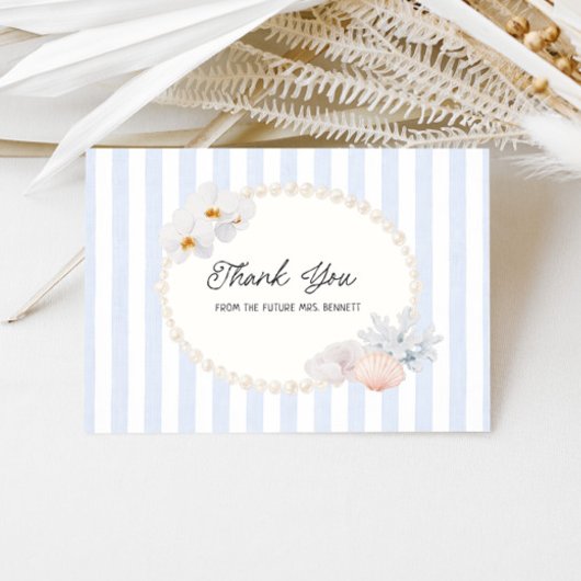 Soft Coastal Bridal Shower サンキューカード