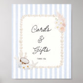Soft Coastal Bridal Shower Cards & Gifts ポスター (正面)