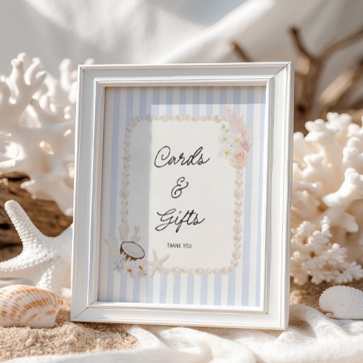 Soft Coastal Bridal Shower Cards & Gifts ポスター