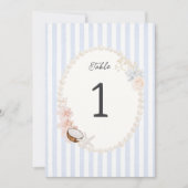 Soft Coastal Bridal Shower Table Number (正面)
