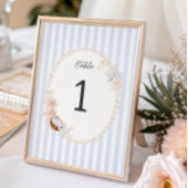 Soft Coastal Bridal Shower Table Number