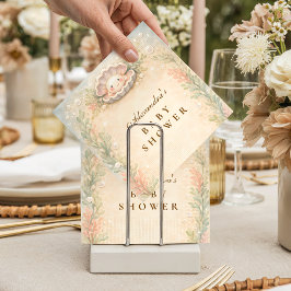 Soft Coastal Pearl Storybook Baby Shower スタンダードカクテルナプキン