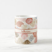 Soft Coastal Seashell Beach Pattern コーヒーマグカップ (中央)