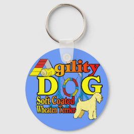 Soft_Coated_Wheaten_Terrier_Agility キーホルダー