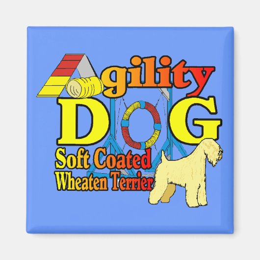 Soft_Coated_Wheaten_Terrier_Agility マグネット (正面)