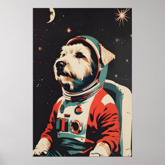 Soft Coated Wheaten Terrier Astronaut Poster ポスター