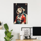 Soft Coated Wheaten Terrier Astronaut Poster ポスター (ホームオフィス)
