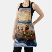 Soft Coated Wheaten Terrier Christmas Boat Holiday エプロン (インサイチュ)