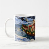 Soft Coated Wheaten Terrier Christmas Boat Holiday コーヒーマグカップ (左)