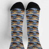 Soft Coated Wheaten Terrier Christmas Boat Holiday ソックス (上部)