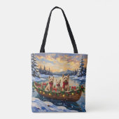 Soft Coated Wheaten Terrier Christmas Boat Holiday トートバッグ (裏面)