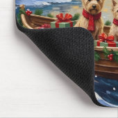 Soft Coated Wheaten Terrier Christmas Boat Holiday マウスパッド (コーナー)