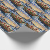 Soft Coated Wheaten Terrier Christmas Boat Holiday ラッピングペーパー (角)